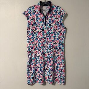 SanSoleil Floral Print Golf Dress UV50 XL Sleeveless Zip Neck SolStyle Cool ICE